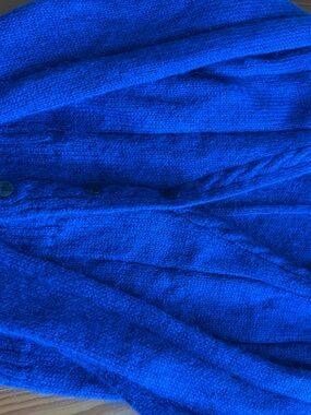 Women's Cozy Vintage Royal Blue Knit Cardigan